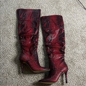 Jessica Simpson Red Over the Knee Boots only worn once